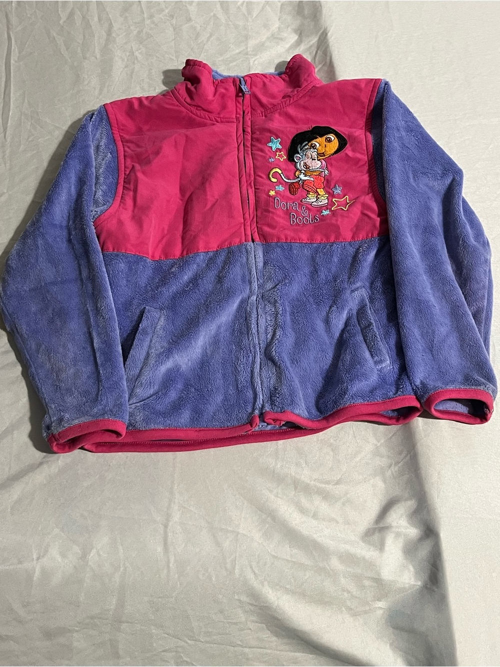 Nickelodeon Dora & Boots Pink and Purple Fleece Jacket Size 6